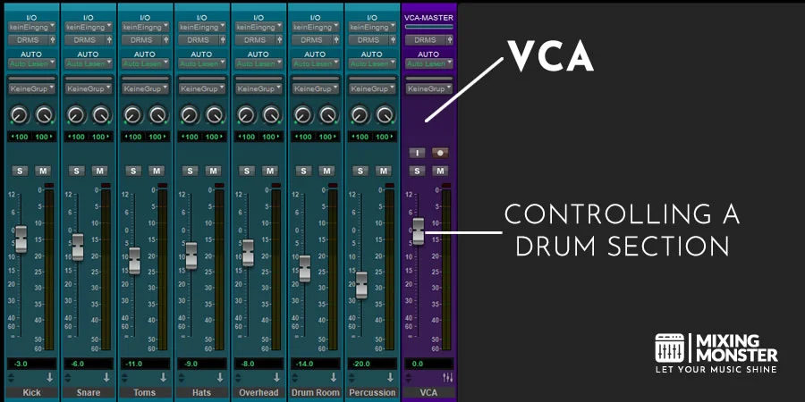 VCA Controlling A Drum Section