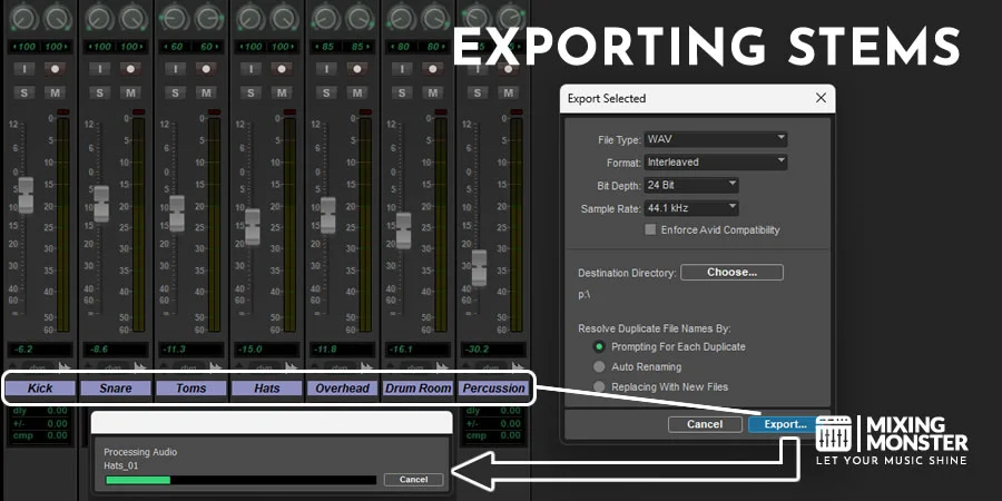 Exporting Audio Stems