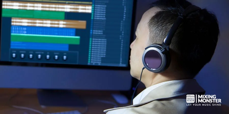 Audio Engineer Editing Sound In A DAW