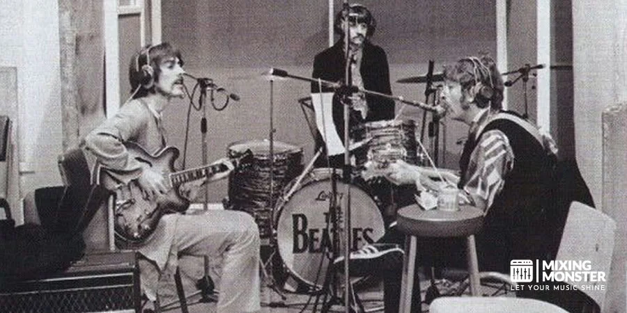 The Beatles In A Recording Session At Abbey Studios